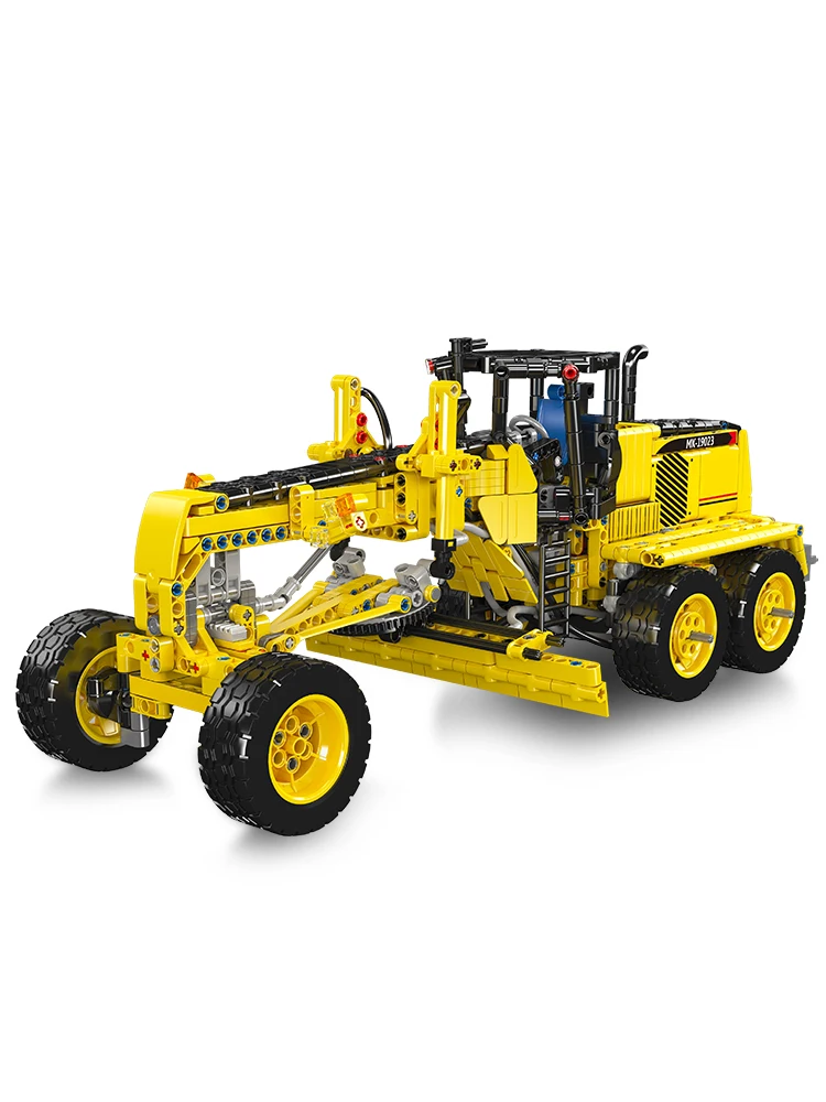 Mould King 19023 Technisches Auto-Spielzeug Der MOC GD655-6 Motorgrader Baustein-Set Technik-LKW-Modell Bausteine für Kinder Weihnachtsgeschenk