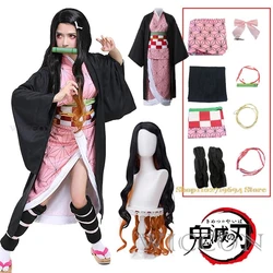 Nezuko Cosplay Kamado Nezuko Cosplay Costume Anime Uniform Adult Kids Halloween Clothes for Women