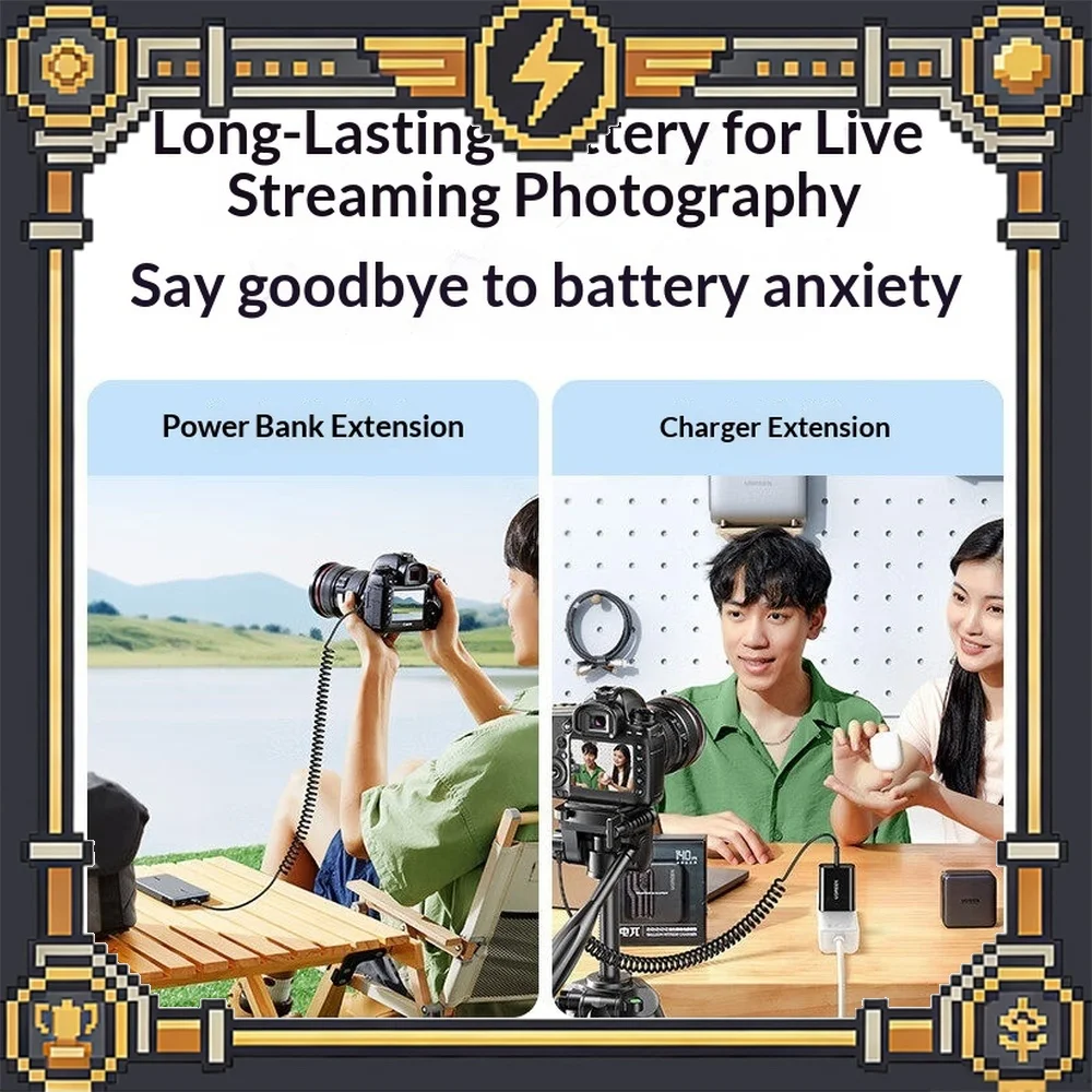 UGREEN CP641 Dummy Battery External Power Supply for Sony NP FW50 Camera Type C Live Streaming