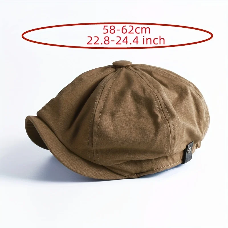 Men Retro Beret British Hat Wool Blend Vintage Herringbone Tweed Men Casual Newsboy Hat Flat Cap