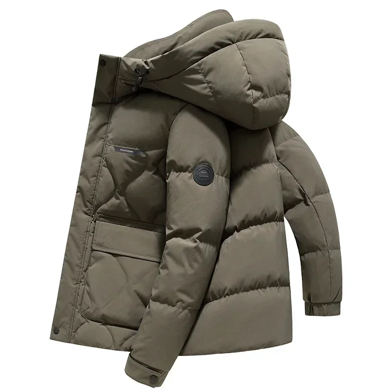 Men's Short Hooded Down Jacket Winter New Men's Jacket Fashionable All-Match Duck Down Warm Coat Men