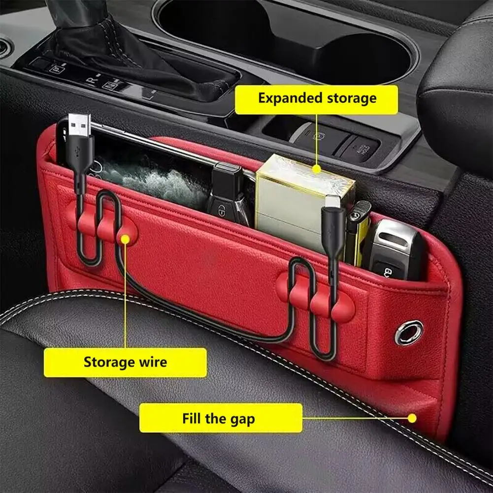 Car Gap Filler Premium Car Seat Gap Filler Faux Leather Car Seat Gap Filler Stylish Organizer for Console Seam Storage Plug-in