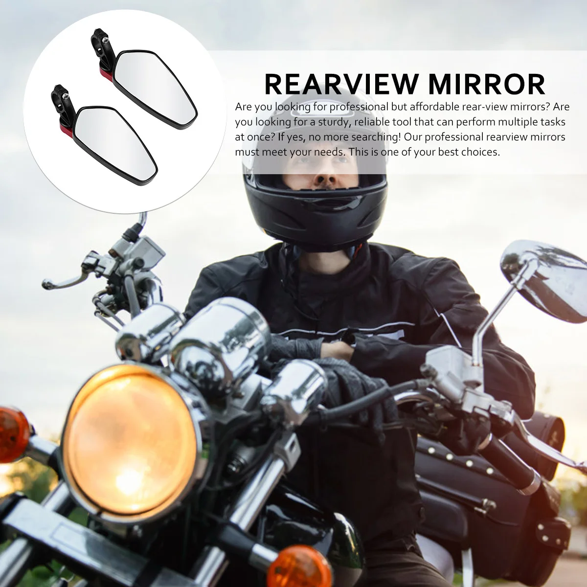 

1Pair All Aluminum Reversing Mirror Motorcycle Handlebar Rearview Mirror Modified Adventure Tour Off Road Bike Universal Fit