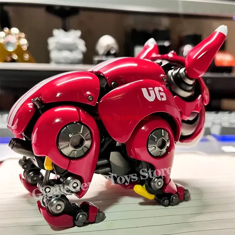 Mechanical Bulldog Red Green Robot Dog Anime Figure Model Doll Action Figures Collection Ornaments Adults Children Desktop Gifts