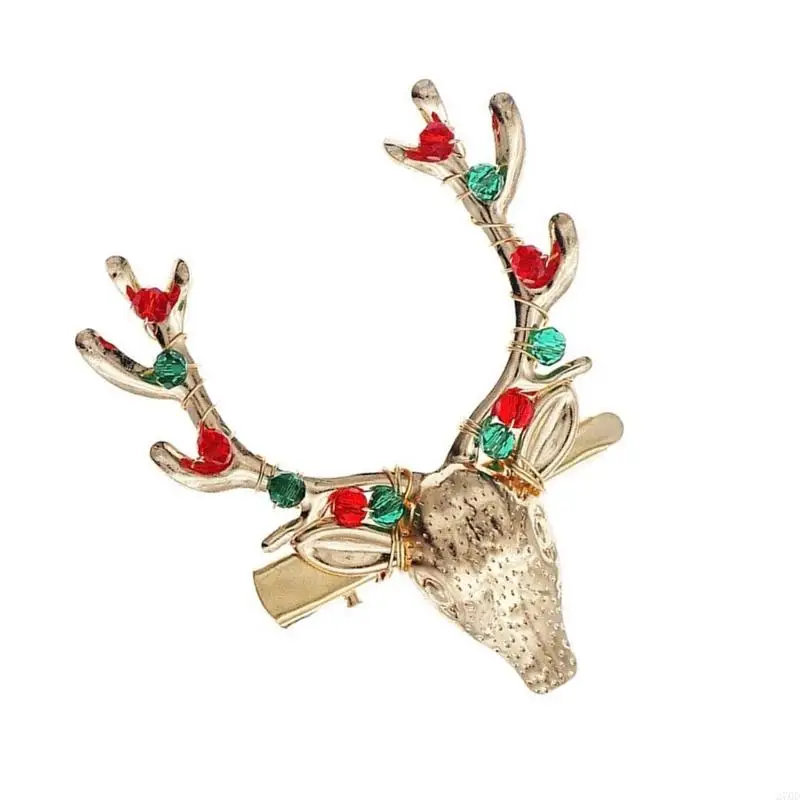 270d Weihnachten Strasssteine ​​Rentierhaarkammfestival Requisiten Haarhoop Holiday Headwear