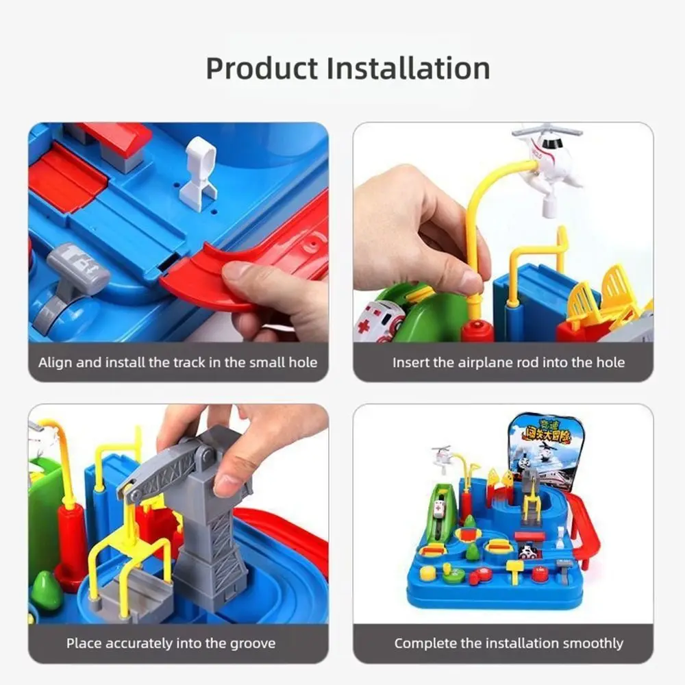 รถแข่งรางสีแดงและสีน้ำเงิน รุ่น Inertia Coastdown รางพลาสติก เกมผจญภัย สำหรับเด็กและผู้ใหญ่