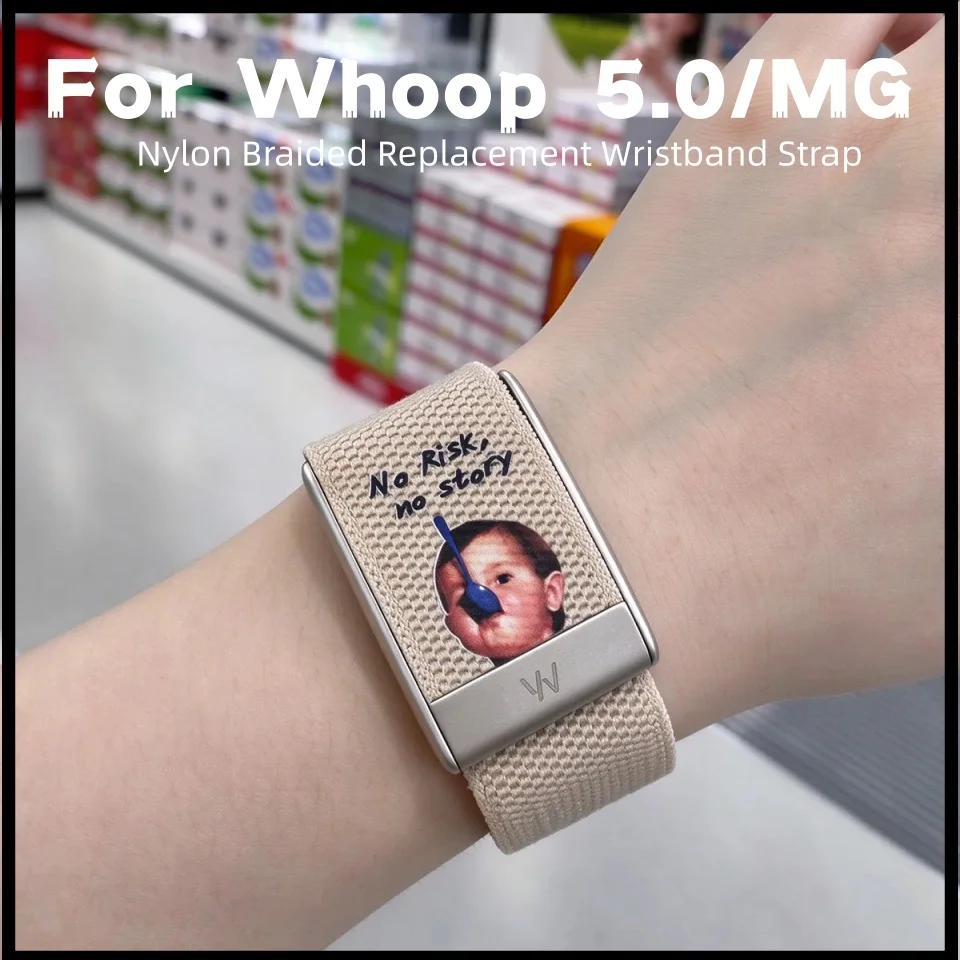 Elastic Nylon Braided Strap For Whoop 5.0 MG Breathable Adjustable Replacement Wristband Sport Fitness Tracker Bracelet Light