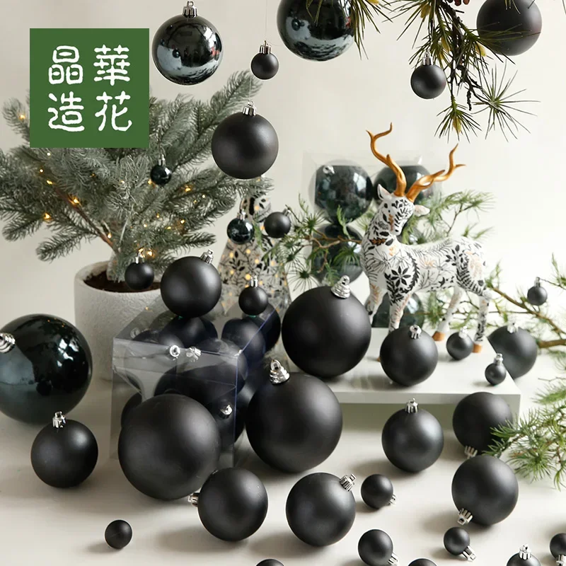 Black  ball 3-15cm Christmas Decoration pendant   window ceiling decoration ball