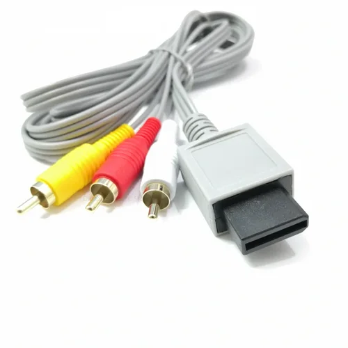 Imagen 1 del producto Cable 3 RCA de 1,8 m para consola Nintendo Wii, Cable AV de Audio y vídeo compuesto 480p chapado en oro, 3RCA para Cable Will