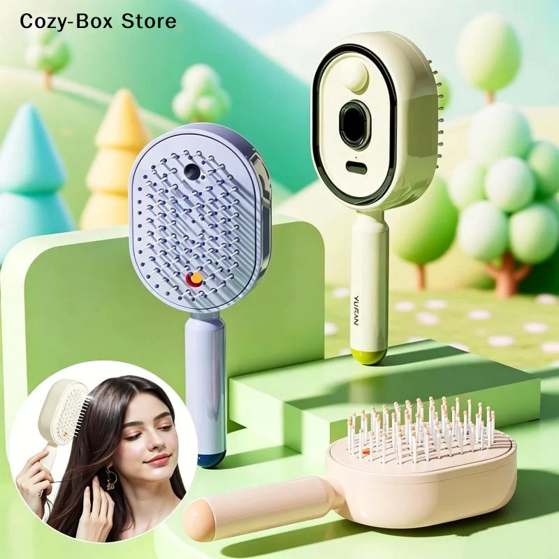Hair Spa Wellness - [ZY]電動スプレーヘアブラシ 2-in-1 ミストヘアブラシ 水スプレー付き 縮れ毛を抑える 静電気防止