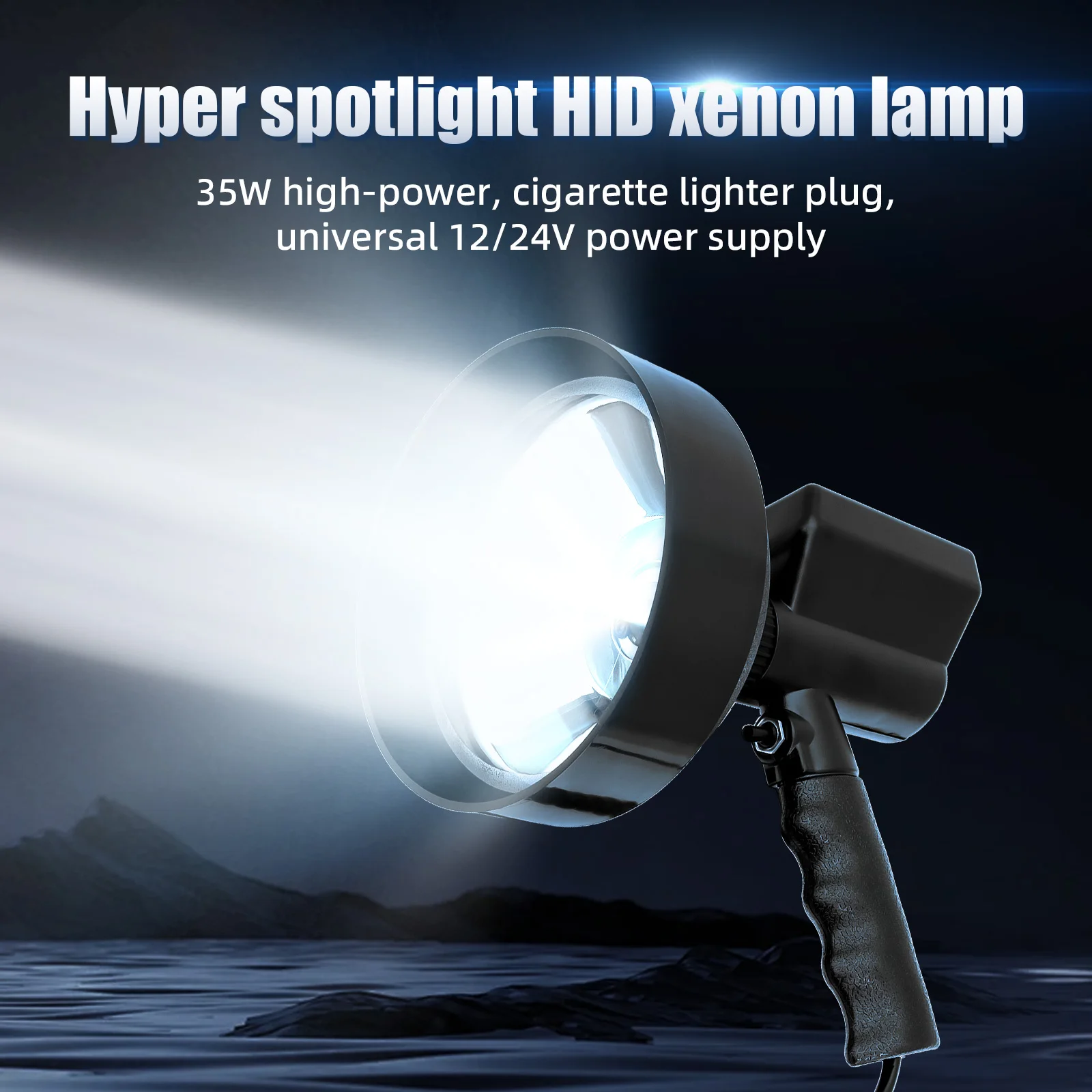 5" / 7" 35W HID Xenon Handheld Spotlight 12V 24V 8000LM Portable Searchlight For Hunting Camping Fishing Boating Lamp - view 2