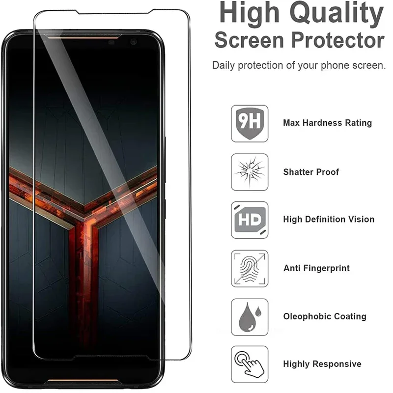 4PCS Screen Protector for Asus Zenfone 8 9 ROG Phone 7 6 Pro 5 3 Strix 2 2.5D 9H Protective Transparent Tempered Glass Film