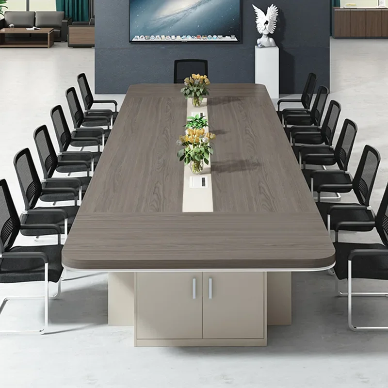 Office furniture large conference table bench combination simple modern reception training rectangular negotiation table