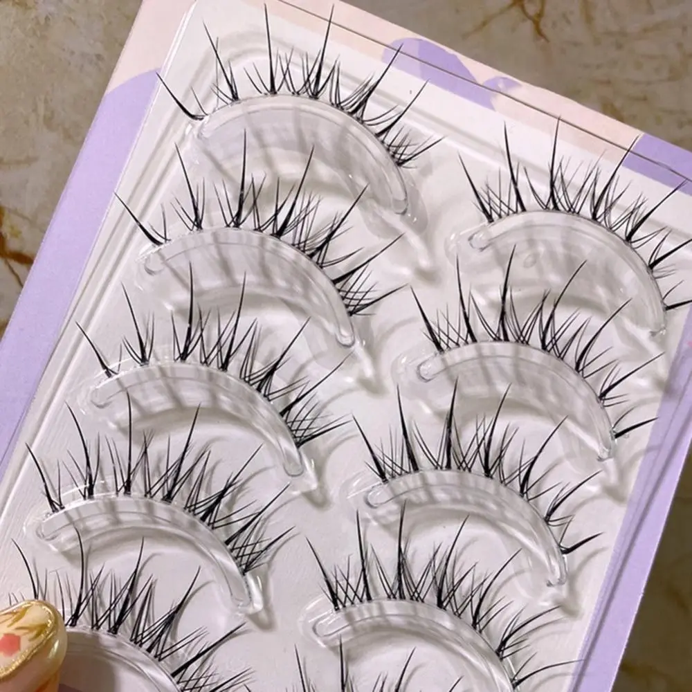 เกาหลีขนตาล่างโปร่งใส Stem ผู้หญิง Wispy ยาว Manga Lashes เครื่องมือแต่งหน้า Full Strip Eyelash Fairy ขนตาปลอม