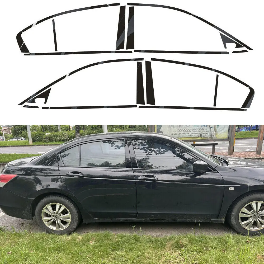 

Matte/Glossy Black Chrome Delete Window Trims For Honda Accord 2008-2013