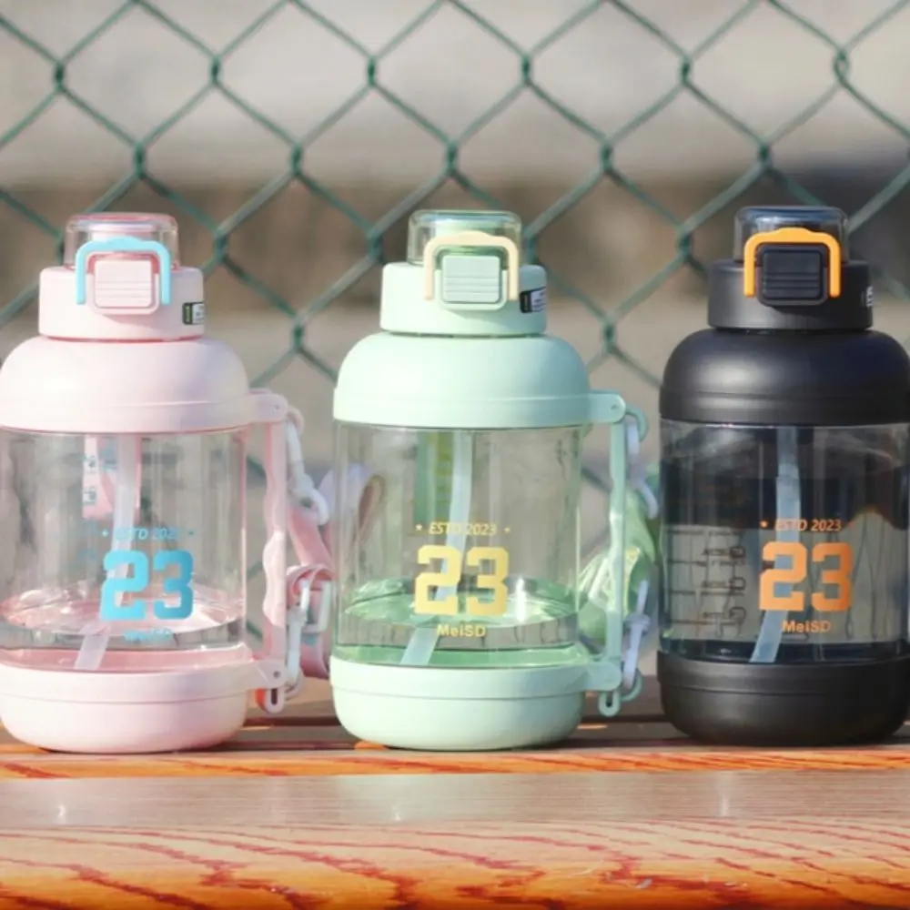 

Large Capacity Scale Sports Water Cup 1500/1750ml Transparent Scale Fitness Water Bottle Dustproof Portable