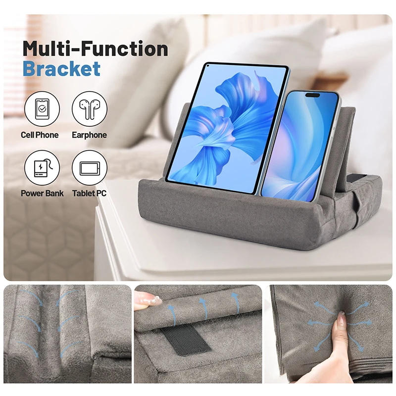 Suporte dobrável para laptop, telefone, tablet, travesseiro, para ipad, macbook, cama, trabalho, tablet, almofada macia para escritório, sala de estar