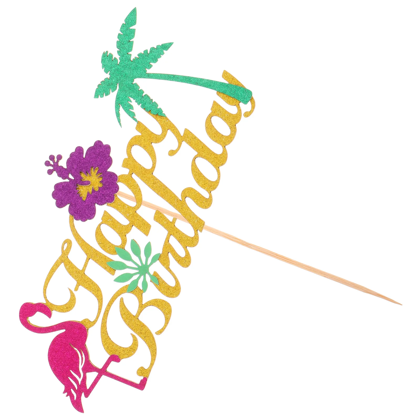 Adorno para tarta de flamenco hawaiano, tema de playa Tropical, fiesta de cumpleaños, selección de postre, decoración de Fiesta EN LA Piscina Luau de verano Tropical