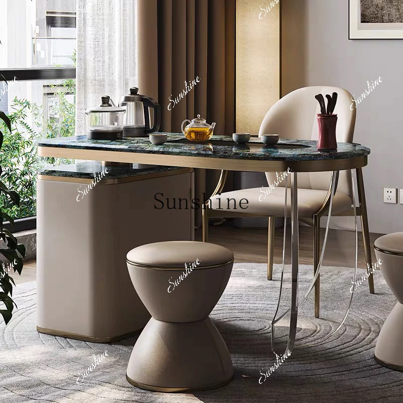 Slate modern simple household embedded kettle integrated new Chinese kung fu small tea table  FT