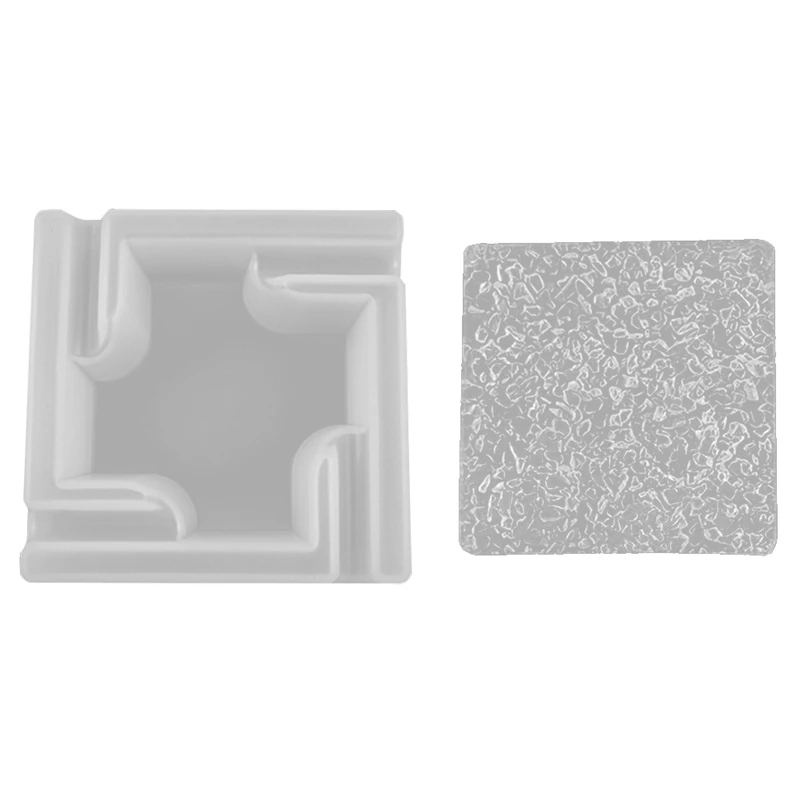 DIY Crystal Epoxy Resin Mold Set, Table Jewelry, Flat Bottom Crystal Storage Jar Silicone Mold,Ashtray Mold (Square)