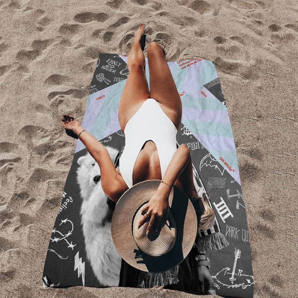 

Rapper Lil Uzi Vert Beach Towel Cartoon Cute Summer Kids Large Bath Pool Beach Towel Microfiber Absorbent For Swimming Travel