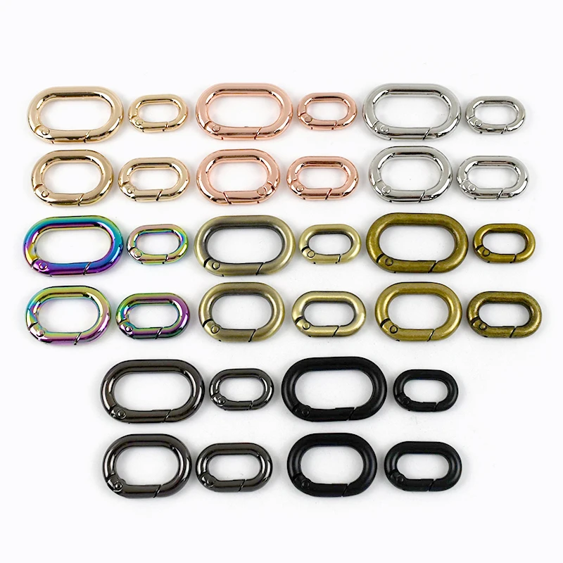 

10Pcs 13-40mm O Ring Spring Metal Buckles Openable Oval Carabiner Keychain Clips Buckle Backpack Strap Clasp Snap Hook Fastener