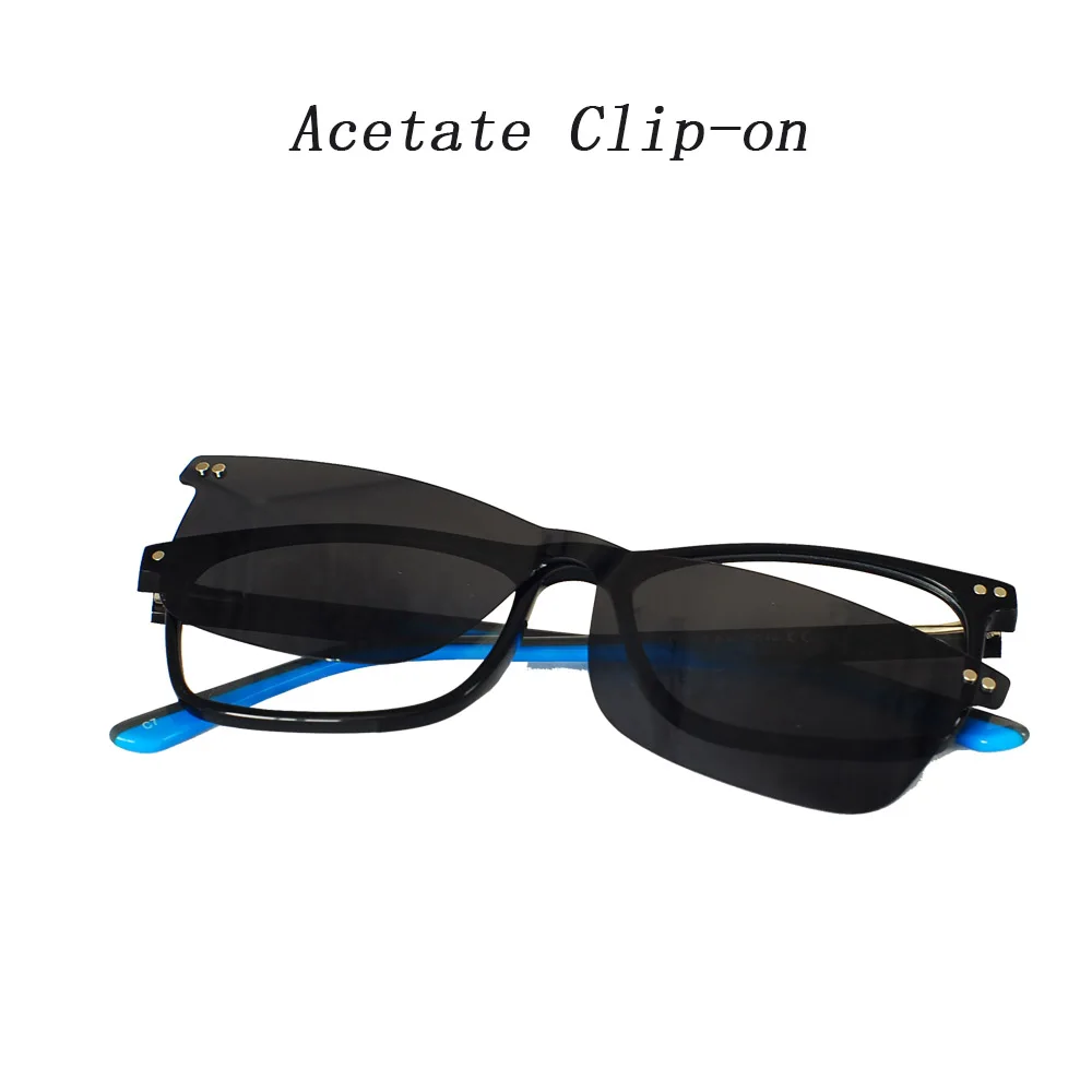 Sunglasses Women 2023 Summer Square Eyeglasses Polarized Lens Acetate Clip On Glasses Frame Retro Fashion Ultraviolet-proof