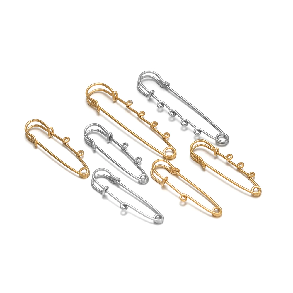 5pcs Stainless Steel Multi Holes Safety Pin Brooch Pin Fasteners Connectors for DIY Handmade Jewelry Clothing Making Accessories image 2