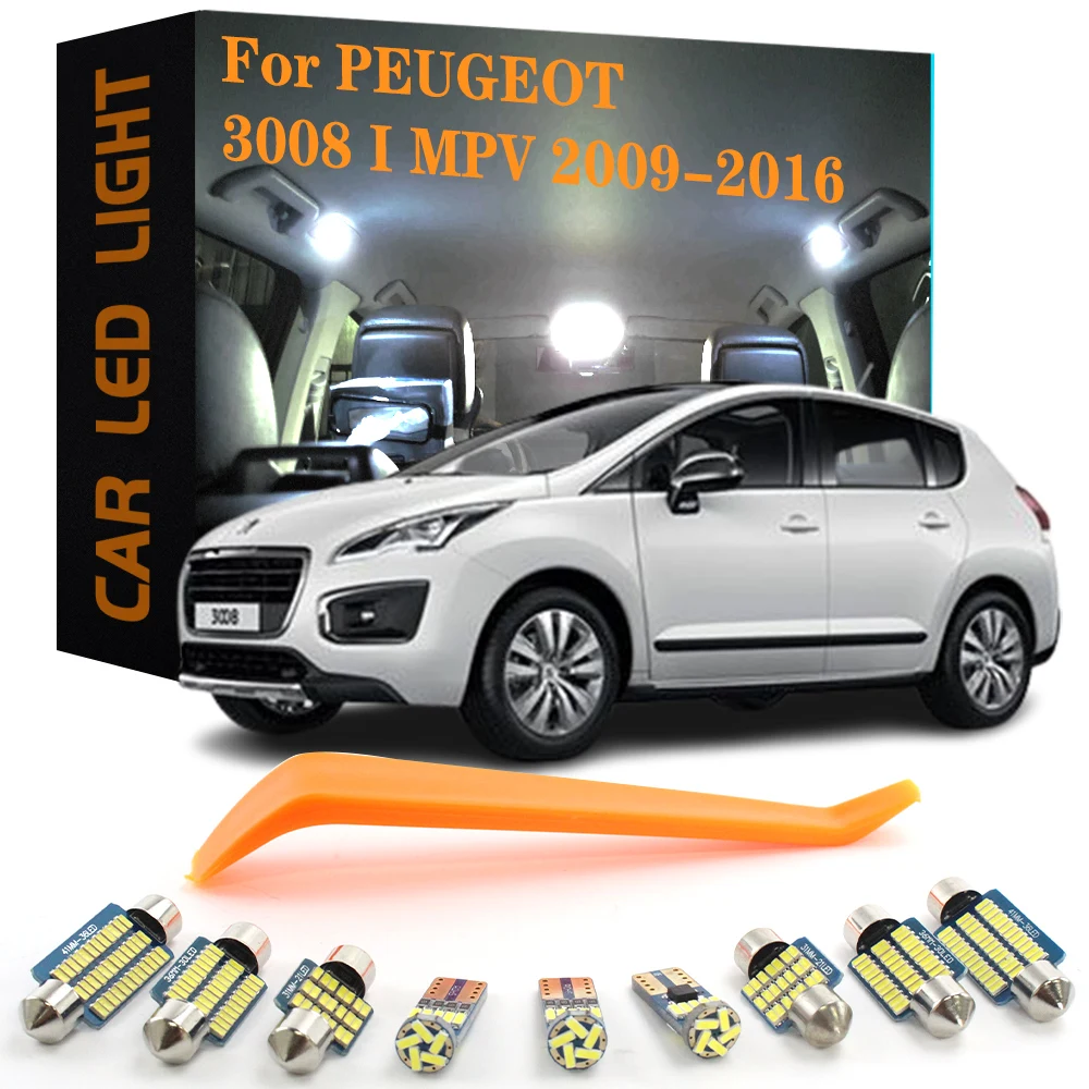 20pcs LED Interior Light Bulbs For Peugeot 3008 3008GT I MPV 2009 2010 2011 2012 2013 2014 2015 2016 Accessories Parts