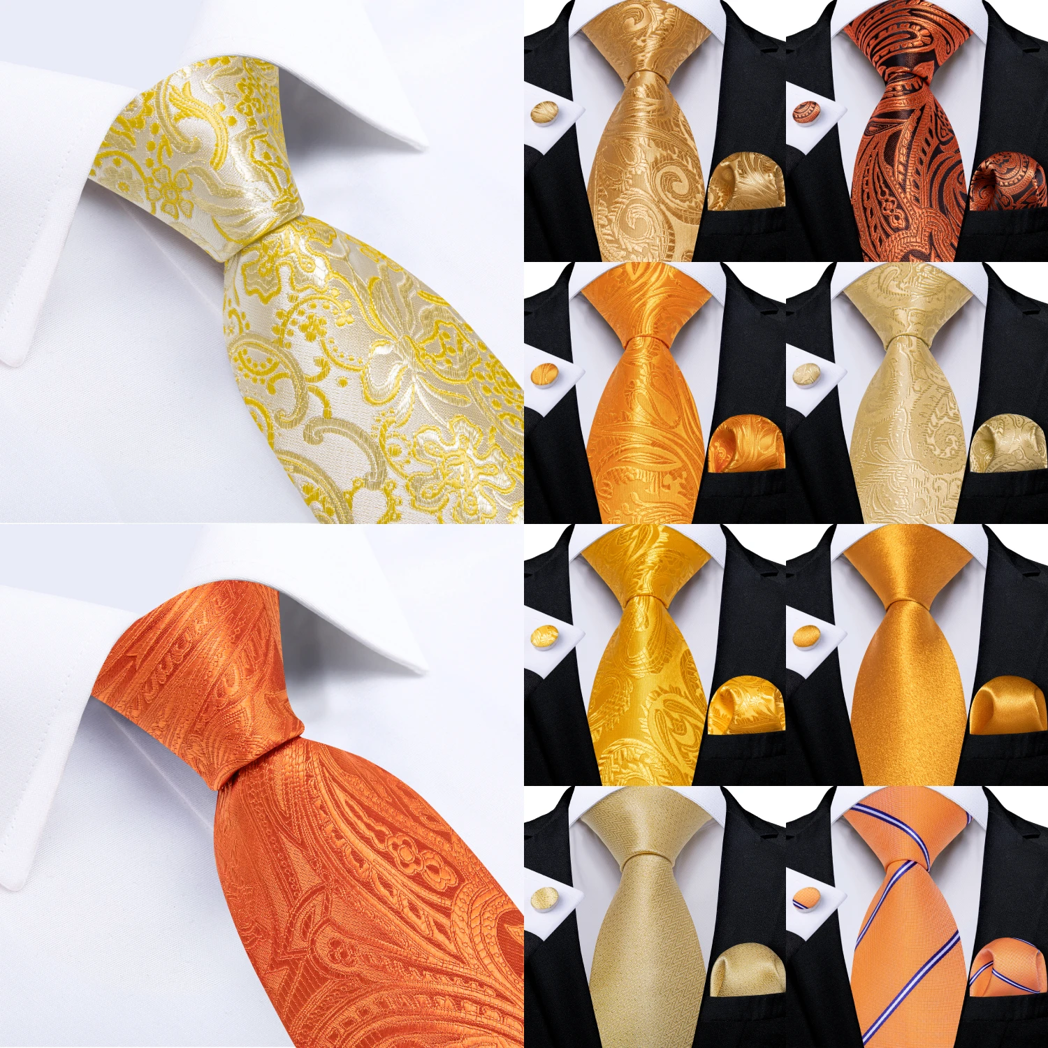 orange-ties-for-men-striped-paisley-floral-wedding-party-formal-necktie-handkerchief-cufflinks-gift-dropship