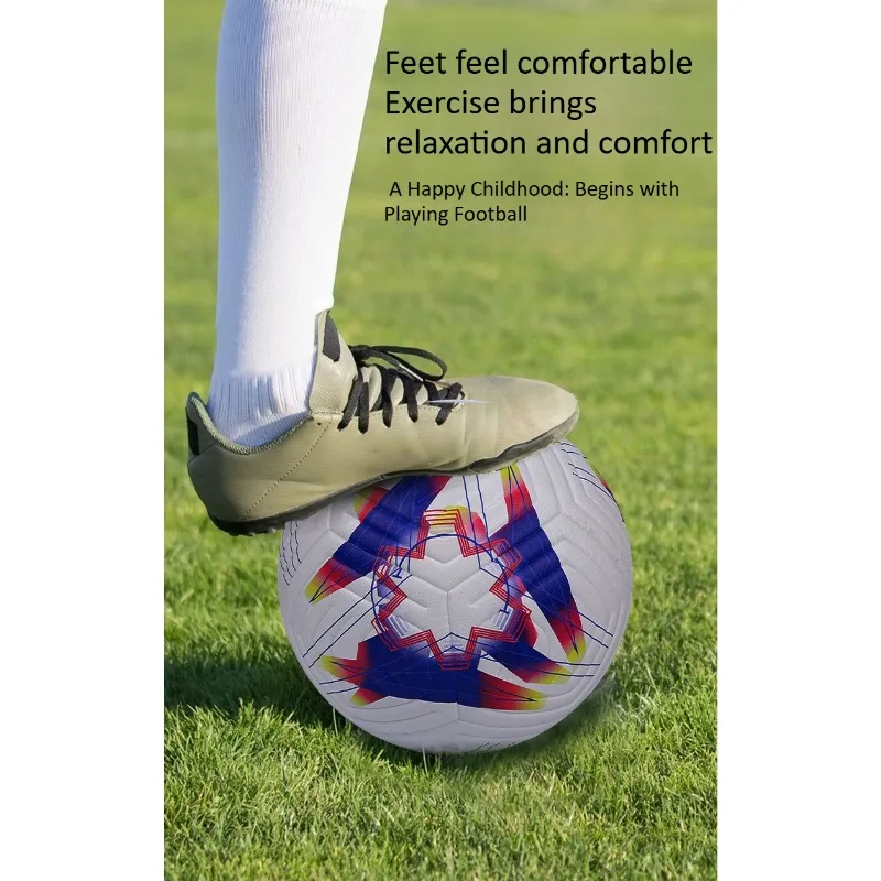 Standard Size 5 Soccer Ball Crafted From High Quality Soft PU Seamless Elastic for Soccer Sports League Training and Match Needs