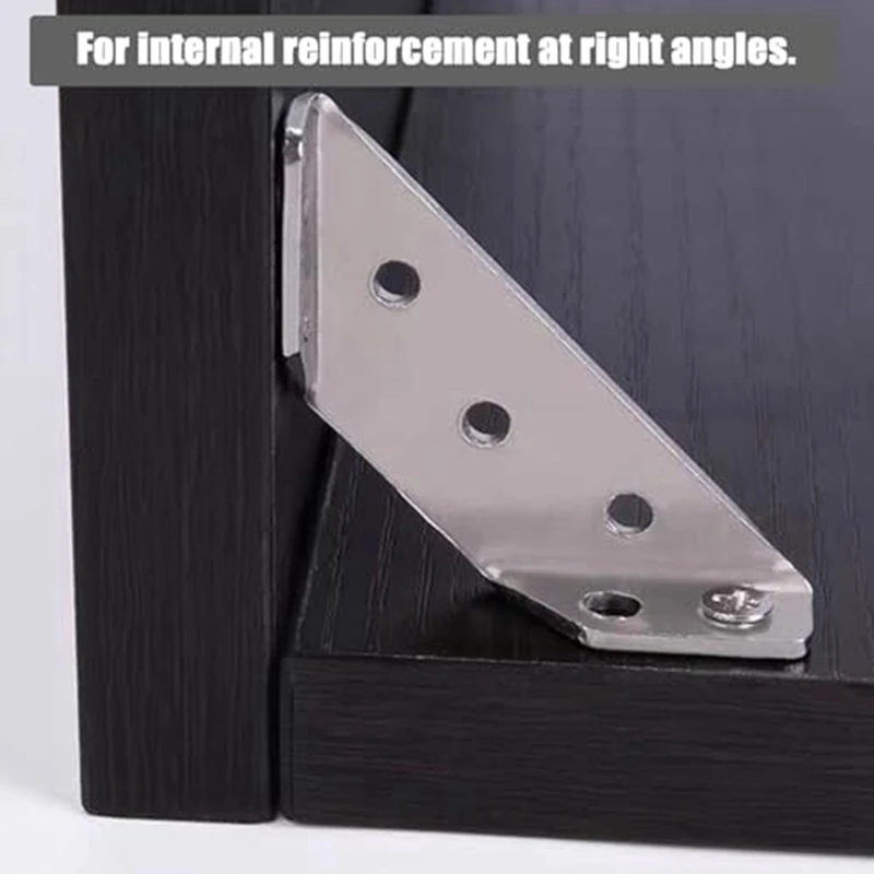 Universal  Furniture Corner Connector Metal Angle Brackets For Wood With Nails Screwdriver C Silver