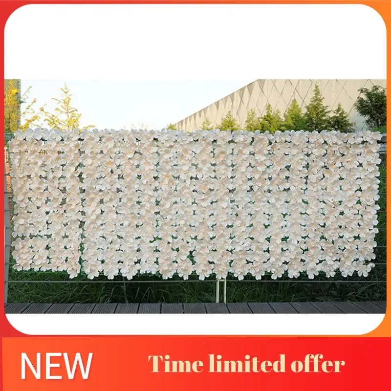 ABHU Artificial Flower Fence Waterproof Petals UV Resistant Wedding Yard Garden Decoration