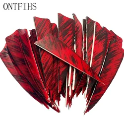 50Pcs 3Inch Arrow Feathers Shield Cut Fletches Ink Painting Turkey Fletching Archery DIY Accessories Hunting Shooting