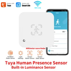 Tuya Zigbee WiFi Human Presence Sensor MmWave Radar Detector With Luminance Sensor For Smart Home Smart Life replace PIR Sensor