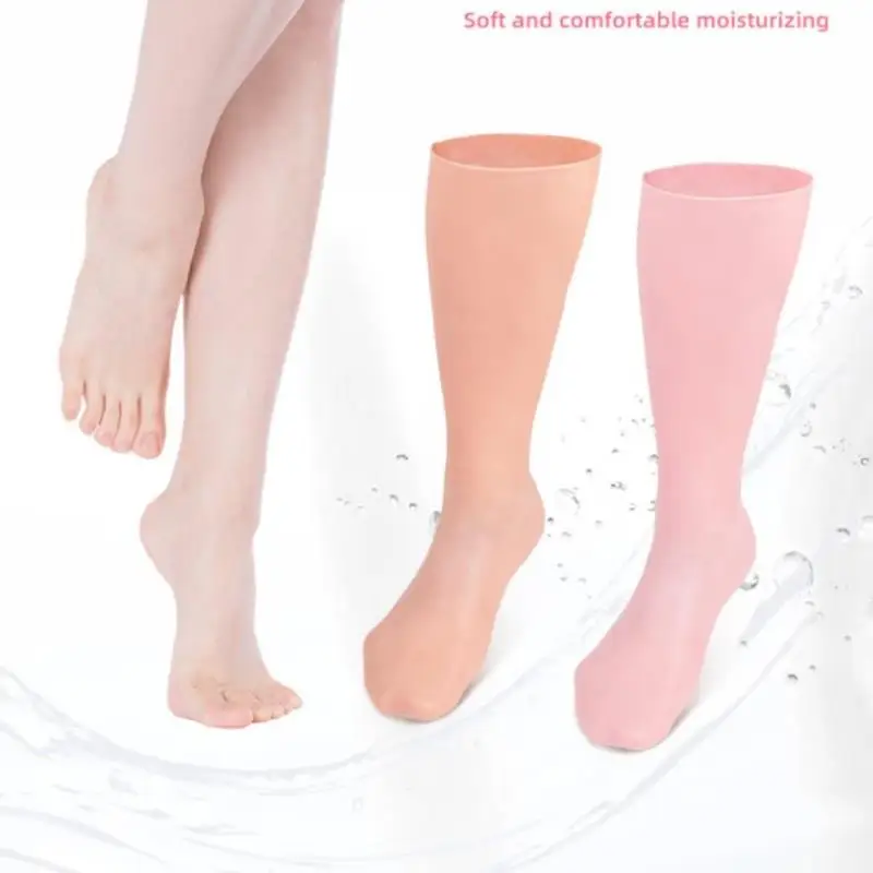 1Pair Feet/Hand Care Long Socks Gloves Moisturizing Silicone Gel Socks Foot Skin Care Hand Protectors Anti Cracking Spa Home Use