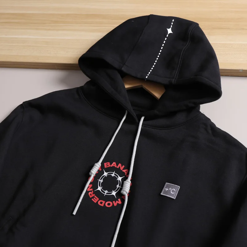 Thened Fce هوديي البلوز الرجال عارضة Sle طباعة نمط دافئ Faionable العلوي الخريف الحديثة الرياح مستقيم الساق #2