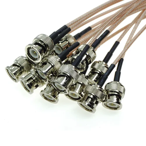 Imagen 2 del producto 5 uds Cable Coaxial RG316 enchufe macho BNC a conector BNC macho Q9 engarzado para señal RG316 SDI RF Pigtail 50Ohm Cable Coaxial cobre latón