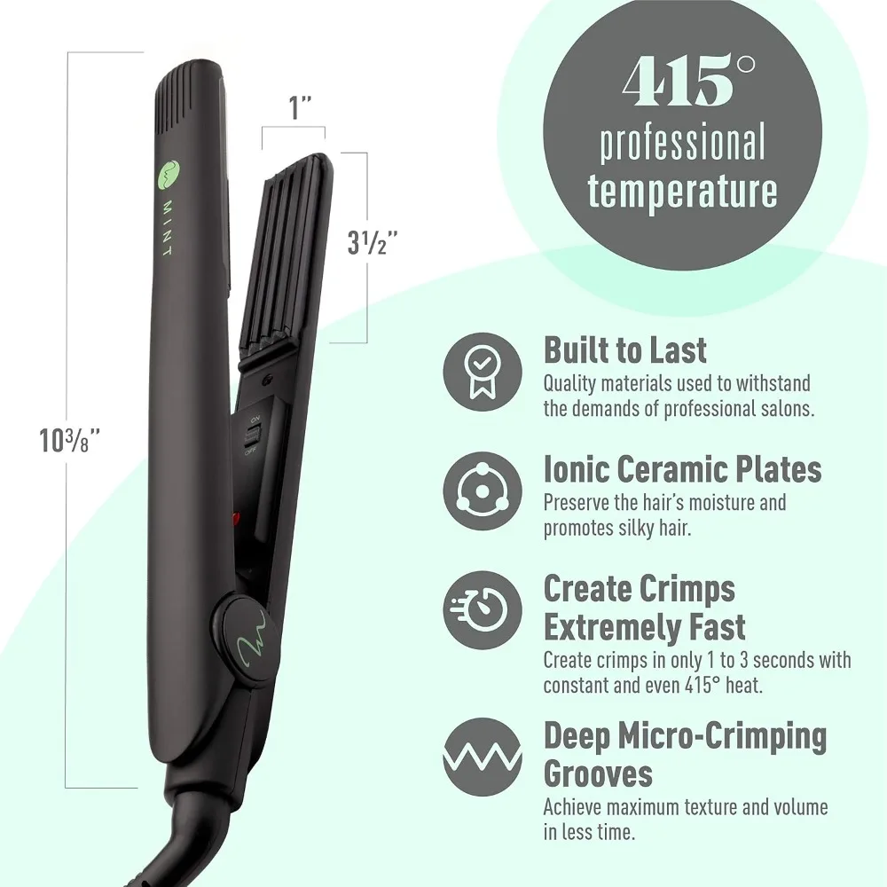 Professional 1-Inch Hair Crimper Iron - Deeper Ceramic Plates for Fast Root Volumizing & Crimping - Dual Voltage Travel Ready - view 5