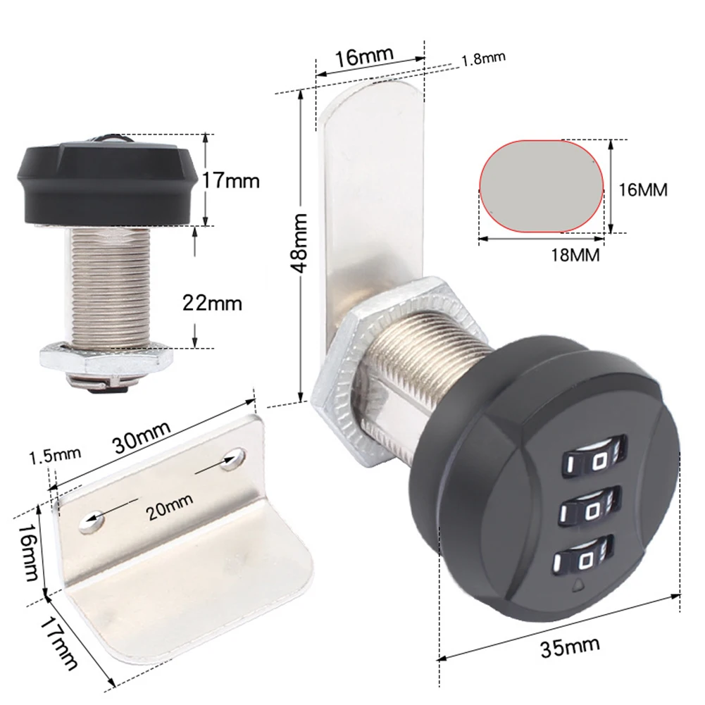 Secure Cabinet Lock Zinc Alloy Password Lock Office Use Home Security Long-lasting Material Robust Lock Construction
