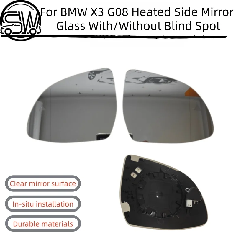 

For BMW X3 G08 Heated Side Mirror Glass With/Without Blind Spot OE Replacement Wing Lens