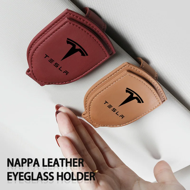 Car Sun Visor Glasses Clip Hanger Fastener Sunglasses Holder For Tesla Model 3 Y S X Roadster Bonina Coil