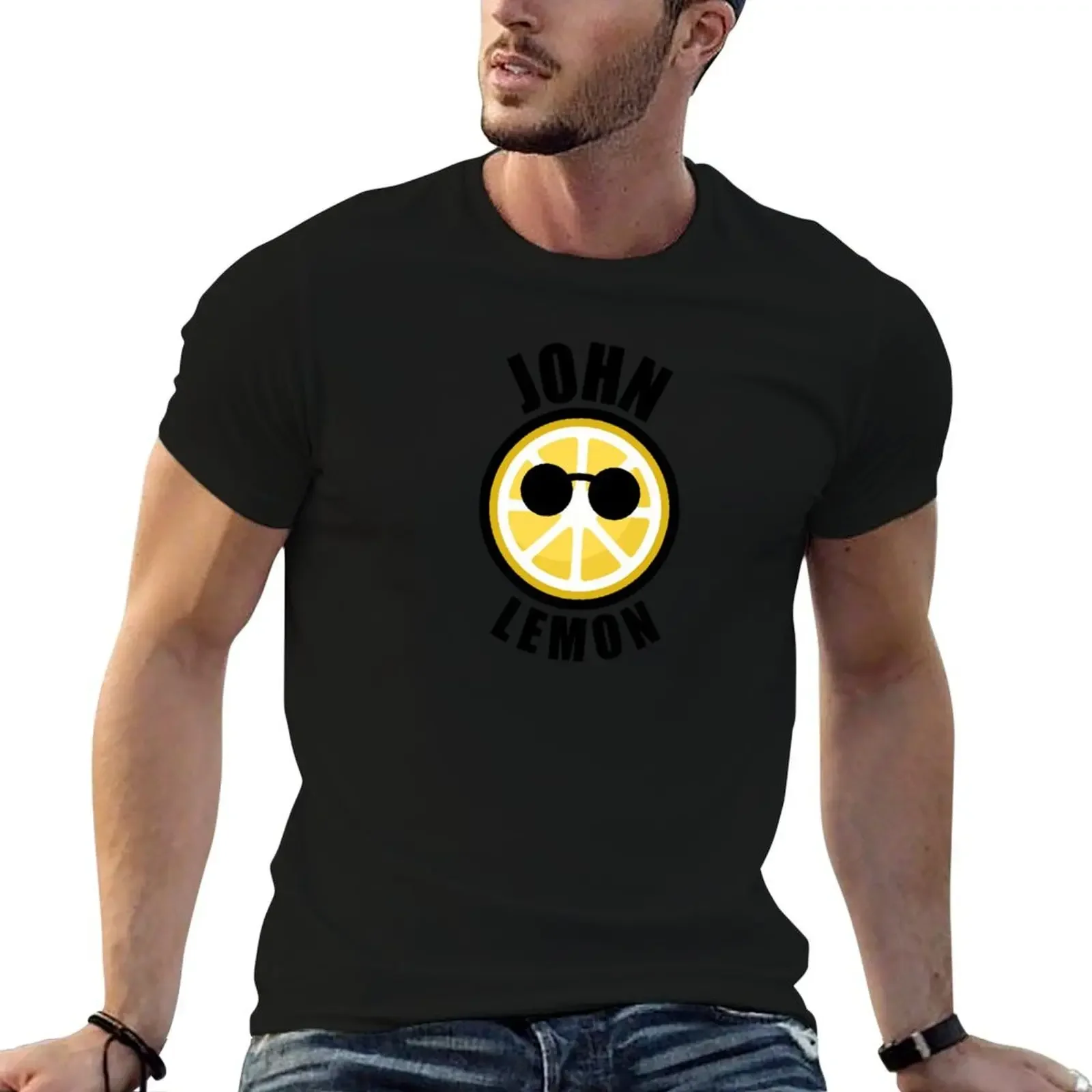 John lemon humorous design T-Shirt plus size tops Short sleeve tee plain white t shirts men