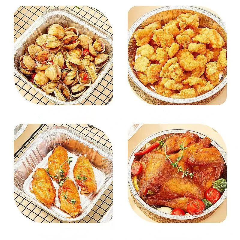 20Pcs Aluminum Foil Trays 1350ml Large Capacity Non-Stick Baking Pans Food Grade BBQ Bowl Disposable Container Packaging Box