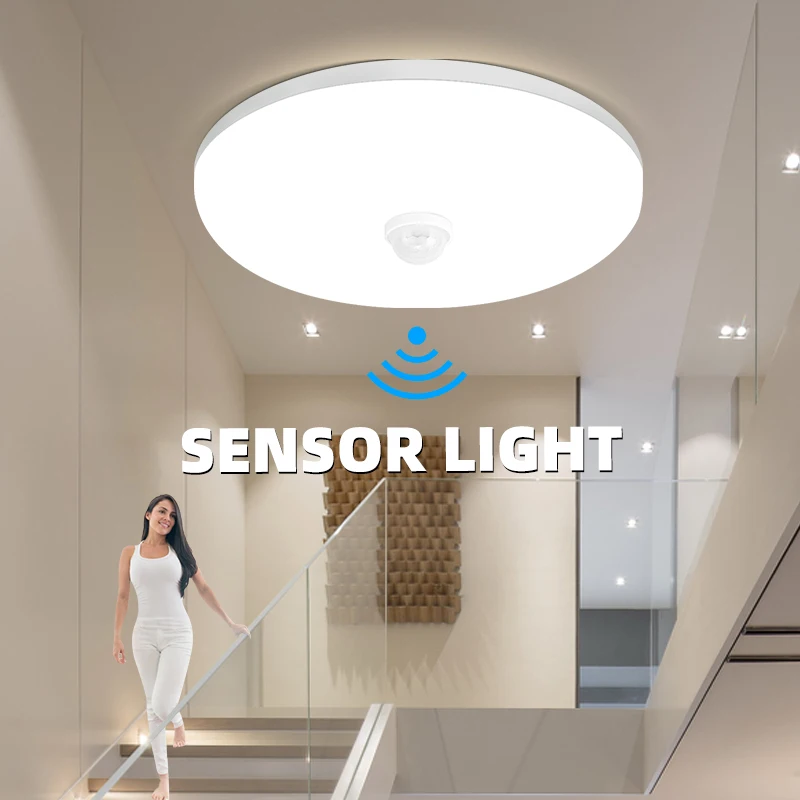 

Led Ceiling Lamp With Sensor PIR Motion Sensor Ceiling Light 110V 220V Smart Home Lights 15W 20W 30W 50W For Room Stairs Hallway