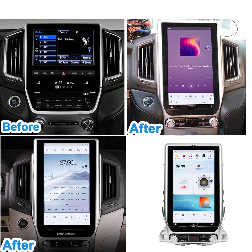 Pantalla de radio para coche de 13.6 pulgadas con Android 13 para Toyota Land Cruiser 200 LC300 2016-2020, Carplay, navegación, multimedia, reproductor de video estéreo.