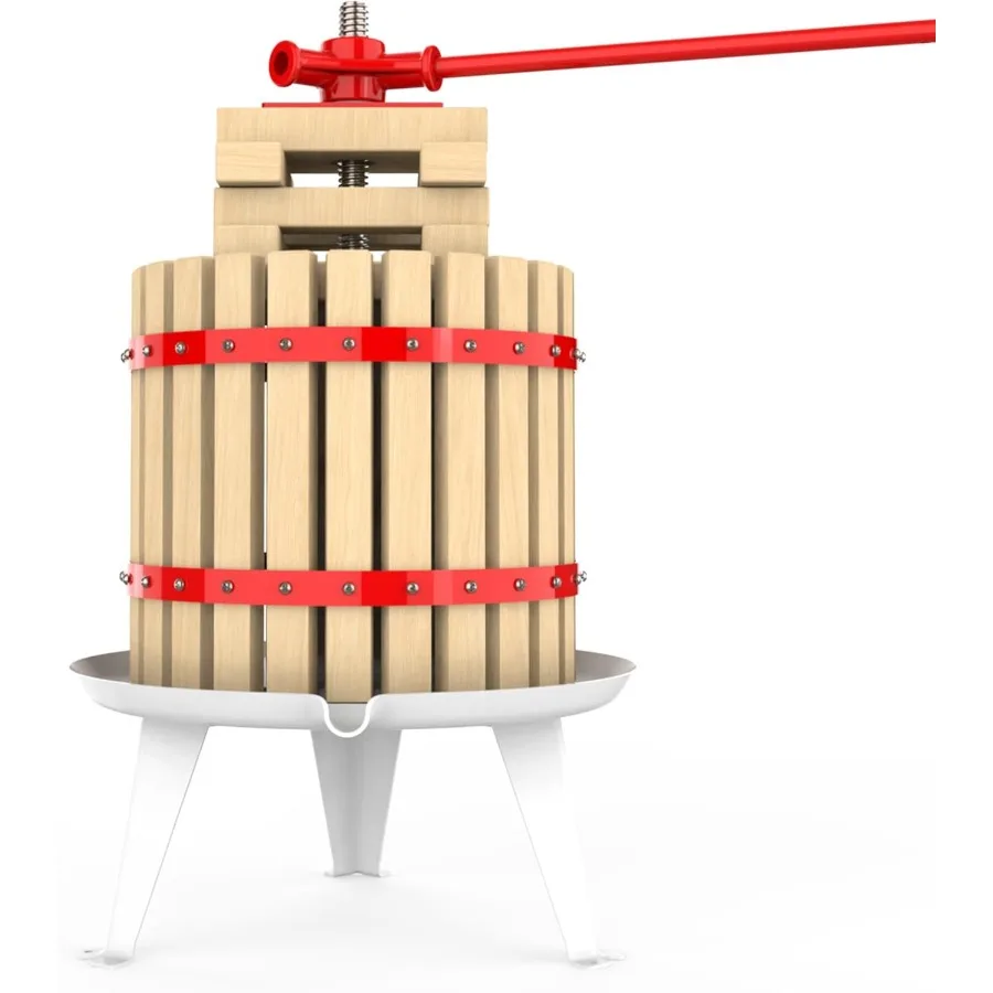 

Пресс для фруктов и вина на 3,2 галлона, ручная соковыжималка с корзиной из массива бука и прочной подставкой для яблок, винограда, бер