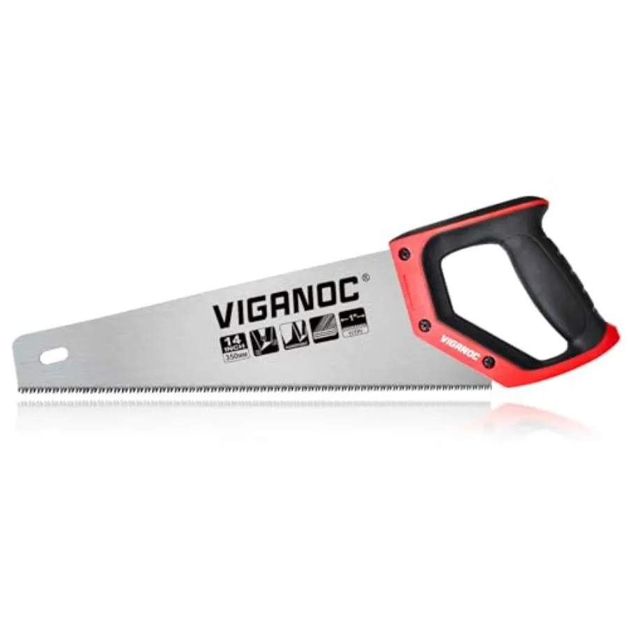 

Vigaoc 350 mm/14 inch Hand Saw, 11TPI Pro Sharp Wood Saw for Wood Working, Plastic Pipes, Drywall, and Gardening, Fine Cut Hand