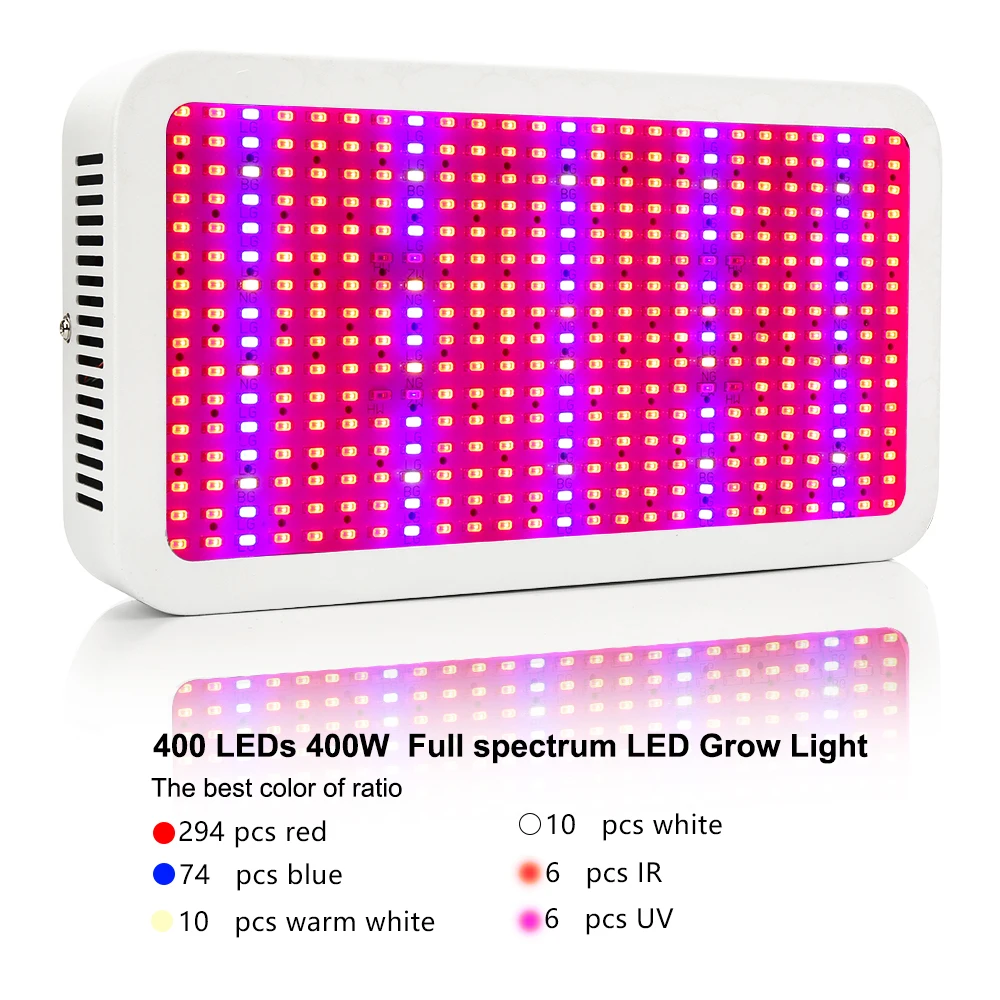 Derlights 400W Full Spectrum Led Grow Light 400pcs SMD5730 Plant Lamp for Flower Veg Fruit Grow Box