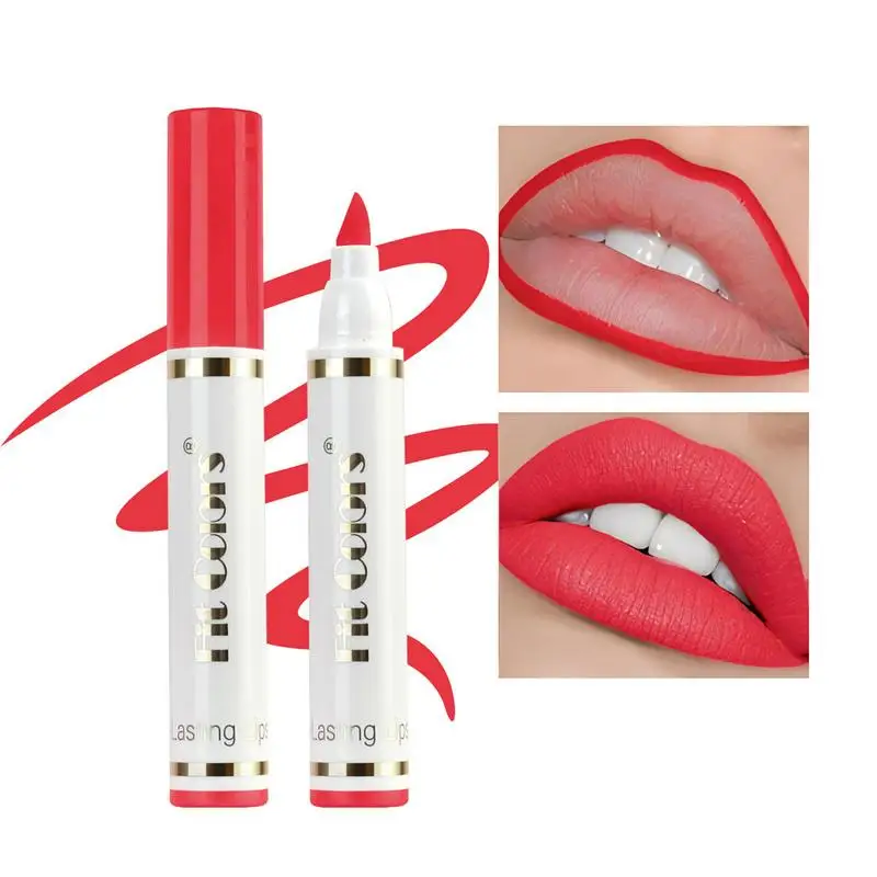 1pcs Lip Stain MARKER กันน้ํา Matte Lip Markers TIP Lip Markers Lip ปากกาแต่งหน้า Long Lasting Lip Color